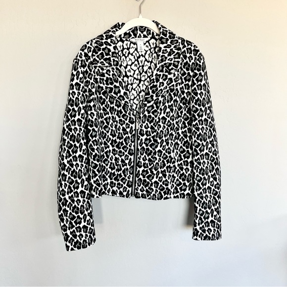 White House Black Market Jackets & Blazers - White House Black Market Animal Print Moto Jacket